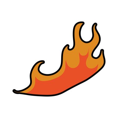 Alev ateş sıcak turuncu simge. Vektör grafiği