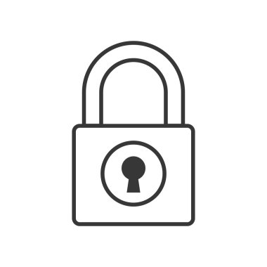 Asma kilit güvenlik sistemi koruma simgesi. Vektör grafiği