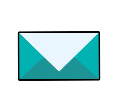 Zarf posta e-posta iletisi simgesi. Vektör grafiği