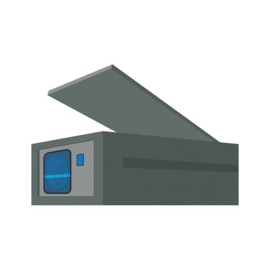 Kasa güvenlik para finansal öğe simgesi. Vektör grafiği