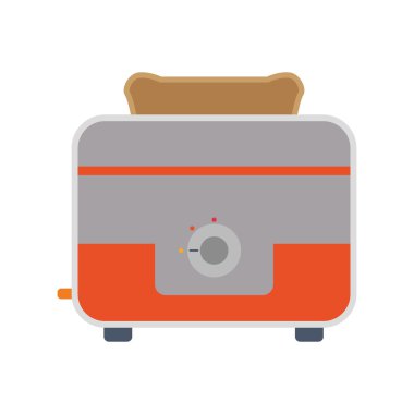 ekmek kızartma makinesi tedarik ev elektrikli cihaz simgesi. Vektör grafiği
