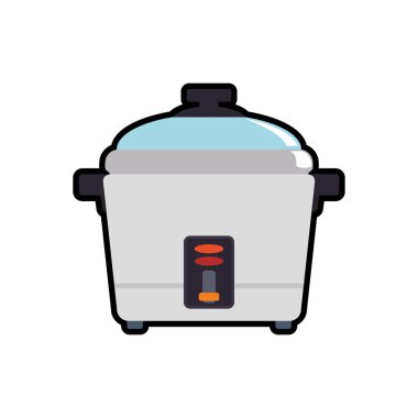 Rice cooker tedarik ev elektrikli cihaz simgesi. Vektör grafiği