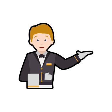 Garson erkek avatar uygun kişi simgesi. Vectorg grafiği