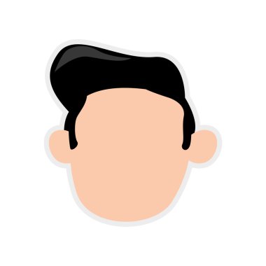 Adam erkek avatar baş kişi simgesi. Vektör grafiği