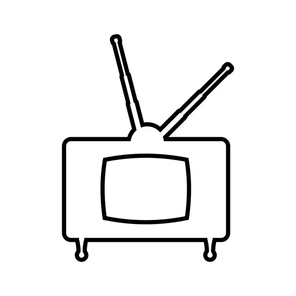 Tecnología de televisión retro icono vintage. Gráfico vectorial — Archivo Imágenes Vectoriales