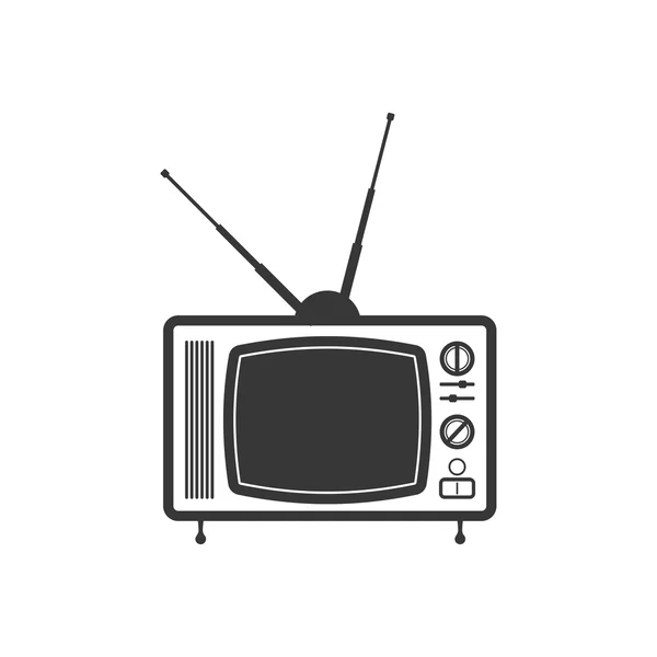 Tecnología de televisión retro icono vintage. Gráfico vectorial — Archivo Imágenes Vectoriales