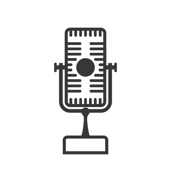 Technologie microphone icône vintage rétro. Graphique vectoriel — Image vectorielle