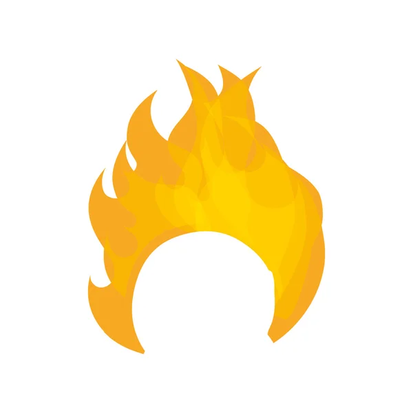 Flamme feu chaud courbe icône. Graphique vectoriel — Image vectorielle
