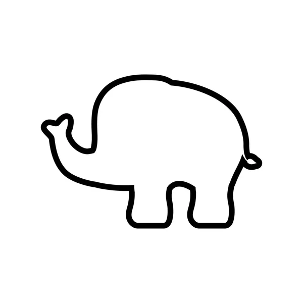 Ελέφαντας χαριτωμένο ζώο μικρό εικονίδιο. Διανυσματικό γραφικό — Διανυσματικό Αρχείο