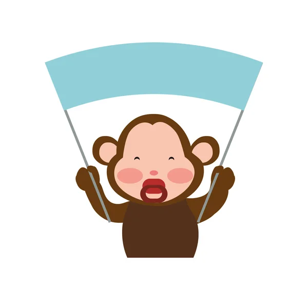 Macaco bonito pequeno ícone animal. Gráfico vetorial — Vetor de Stock