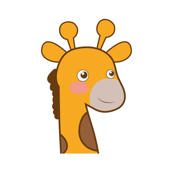 Giraffe schattige dieren weinig icoon. Vectorafbeelding — Stockvector