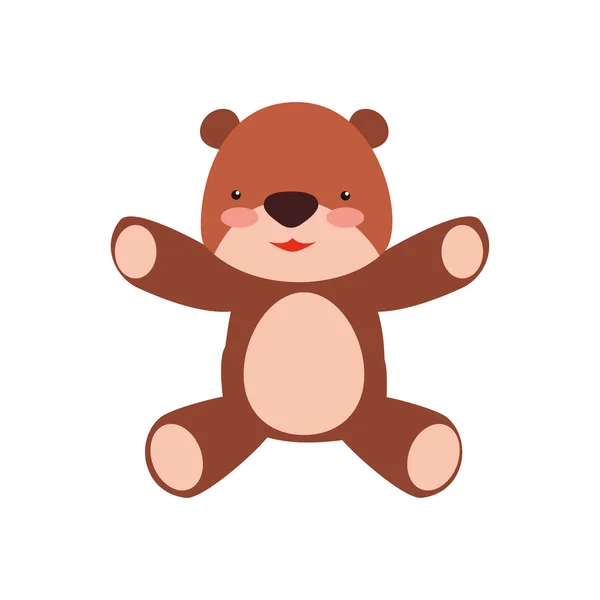 Urso bonito pequeno ícone animal. Gráfico vetorial — Vetor de Stock