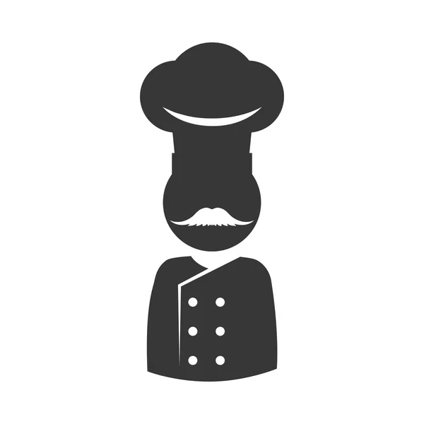 Chefs chapéu chef ícone silhueta pictograma. Gráfico vetorial — Vetor de Stock