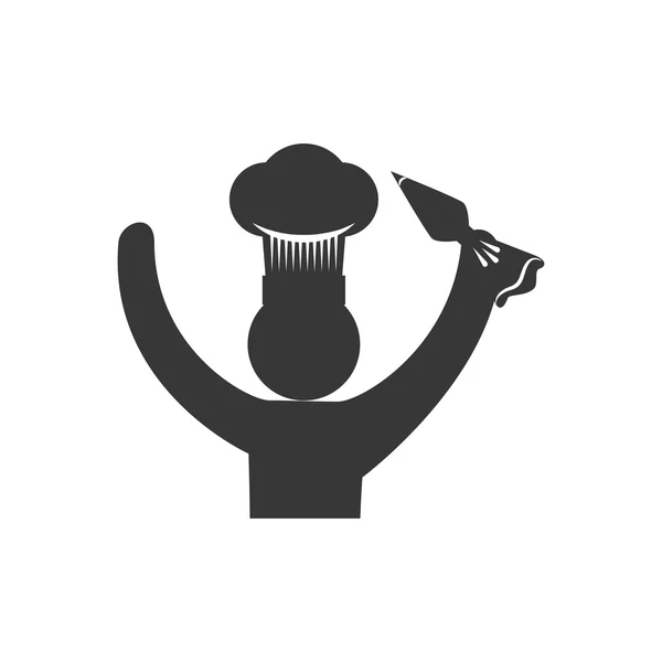 Chefs hat chef pictogram silhouette icon. Vector graphic — Stock Vector