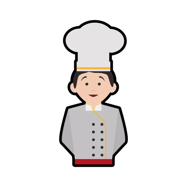 Chef-koks hoed een chef-kok man mannelijke avatar persoon pictogram. Vectorafbeelding — Stockvector