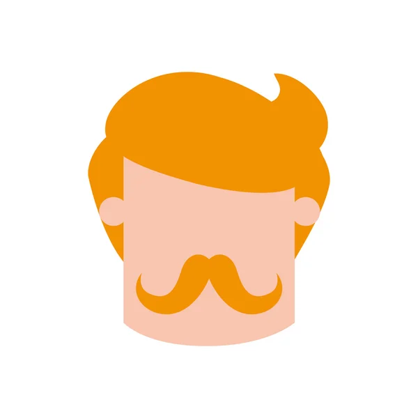 Mann Schnurrbart männlichen Avatar Kopf Person-Symbol. Vektorgrafik — Stockvektor
