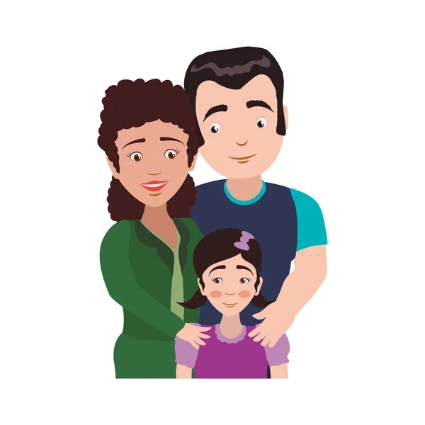 Família menina casal pais mães pai ícone. Gráfico vetorial — Vetor de Stock
