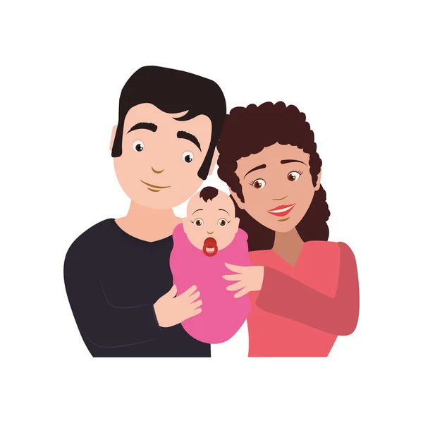 Familie baby paar ouders moeders vader pictogram. Vectorafbeelding — Stockvector