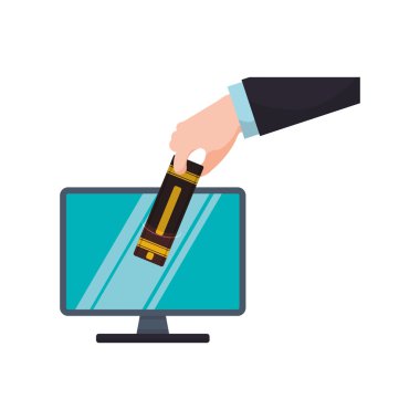 eBook bilgisayar online Internet simgesini okuma. Vektör grafiği