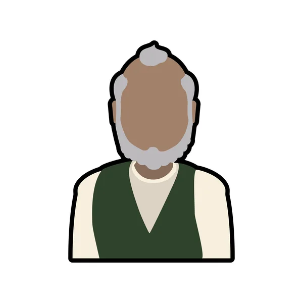 Дедушка мужчина с седой иконой. Векторная графика — стоковый вектор
