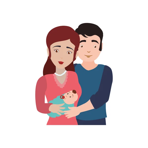 Família bebê casal pais ícone. Gráfico vetorial — Vetor de Stock