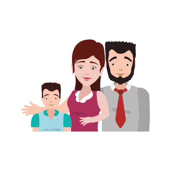 Familia niño embarazada pareja padres icono. Gráfico vectorial — Vector de stock