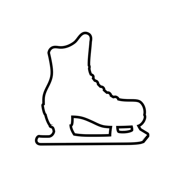 Skate schoen winter sport hobby pictogram. Vectorafbeelding — Stockvector