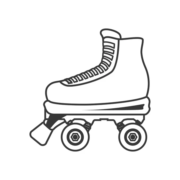 Rolo skate sapato esporte hobby ícone. Gráfico vetorial — Vetor de Stock