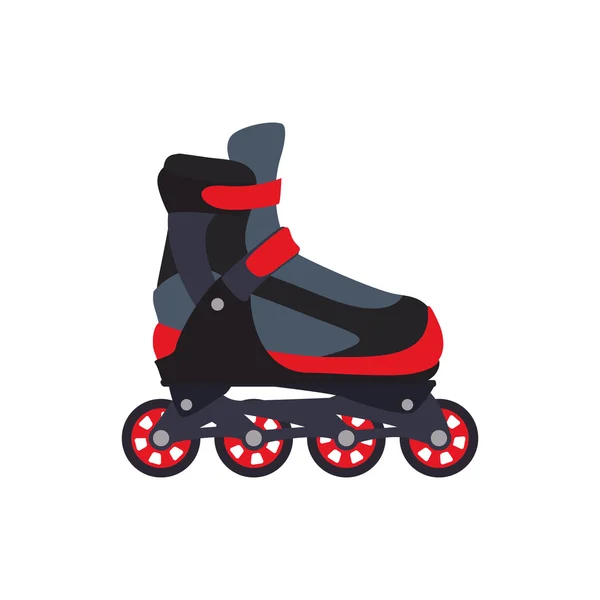 Roller skate schoen sport hobby pictogram. Vectorafbeelding — Stockvector