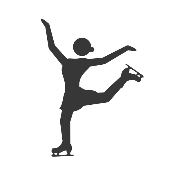 Фигурное катание силуэт человек обувь зимняя икона. Векторная графика — стоковый вектор