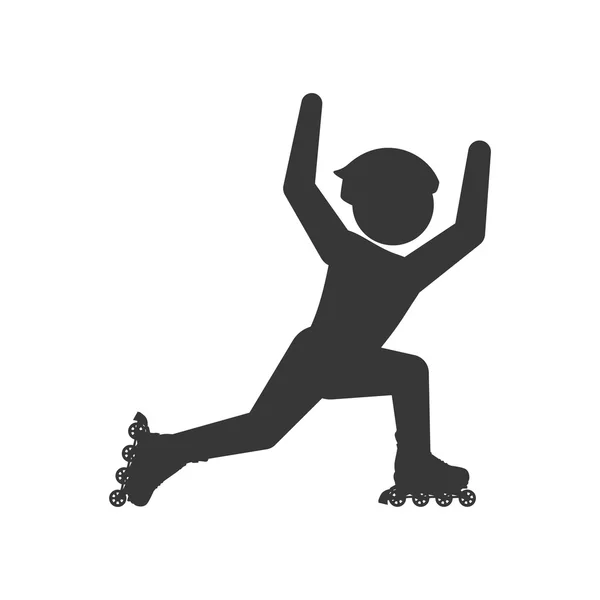 Roller skate silhouette pictogram shoe hobby icon. Vector graphi — Stock Vector