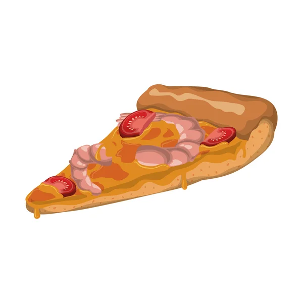 Pizza mat menyikonen snabb middag. Vektorgrafik — Stock vektor