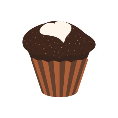 çikolata muffin tatlı simgesi. Vektör grafiği