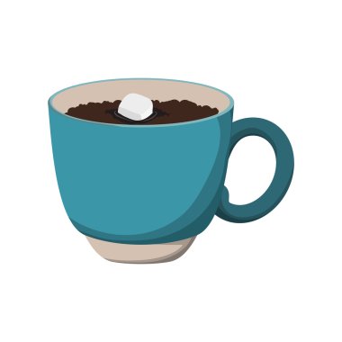 çikolata meşrubatını kupa tatlı simgesi. Vektör grafiği