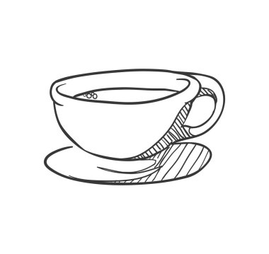 çikolata meşrubatını kupa tatlı simgesi. Vektör grafiği