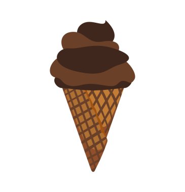 Çikolatalı dondurma tatlı lezzetli simgesi. Vektör grafiği