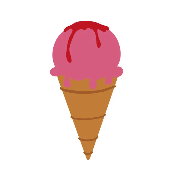 Ice cream ikona pyszny deser. Grafika wektorowa — Wektor stockowy