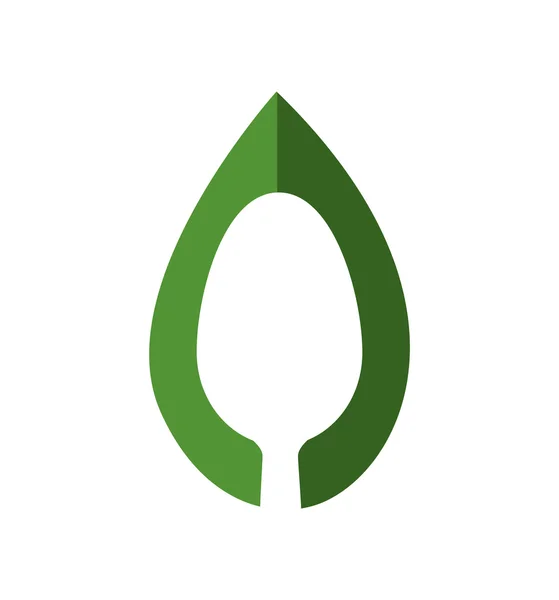 Зеленая веганская органическая икона. Векторная графика — стоковый вектор