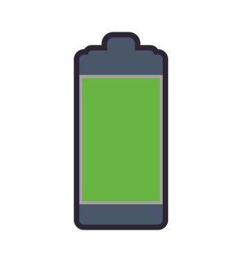 Pil enerji güç şarj simgesi. Vektör grafiği