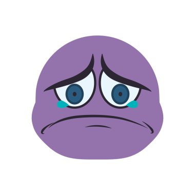 yüz mutsuz küre ifade çizgi film simgesi. Vektör grafiği