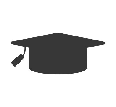 Mezuniyet kap Üniversitesi çalışma simgesi öğrenme. Vektör grafiği