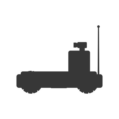 Araba taşıma robot teknolojisi android metal simgesi. Vektör grafik