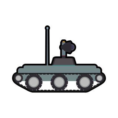 Araba taşıma robot teknolojisi android metal simgesi. Vektör grafik