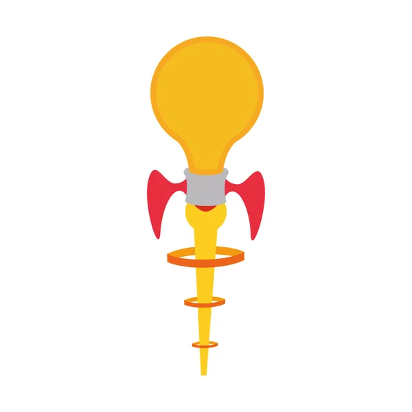 Light bulb rocket start up innovation icon. Vector graphic — Stock Vector