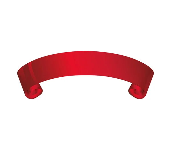 Ruban étiquette bannière rouge icône. Graphique vectoriel — Image vectorielle