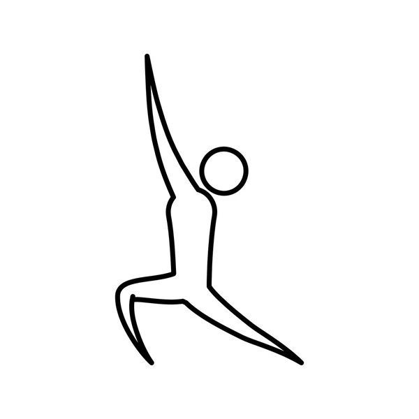 Piktogramm-Aktion bewegt Sport Fitness-Ikone. Vektorgrafik — Stockvektor