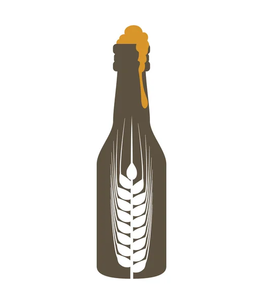 Flasche Bier trinken Getränk Alkohol Ikone. Vektorgrafik — Stockvektor