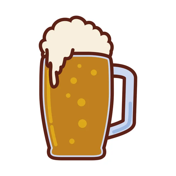 Bicchiere di birra bevanda alcolica icona. Grafico vettoriale — Vettoriale Stock
