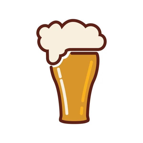 Glas bier drinken drinken alcohol pictogram. Vectorafbeelding — Stockvector