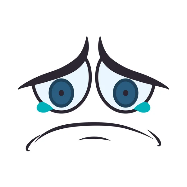 Arca szomorú szemekkel kifejezés rajzfilm ikonra. Vektorgrafikus — Stock Vector